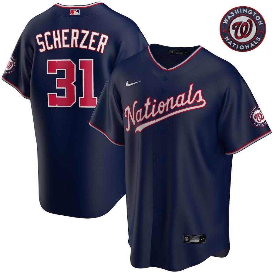 Men's Max Scherzer Navy Alternate 2020 Player Team Jersey