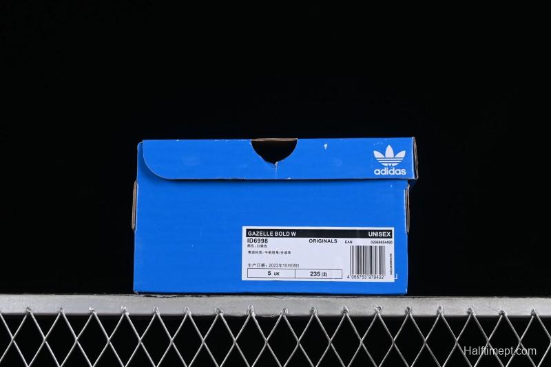 Adidas Originals Gazelle Bold ID6998 Low-Top Sneakers with Thick Sole for Casual Wear, Slip-Resistant and Durable