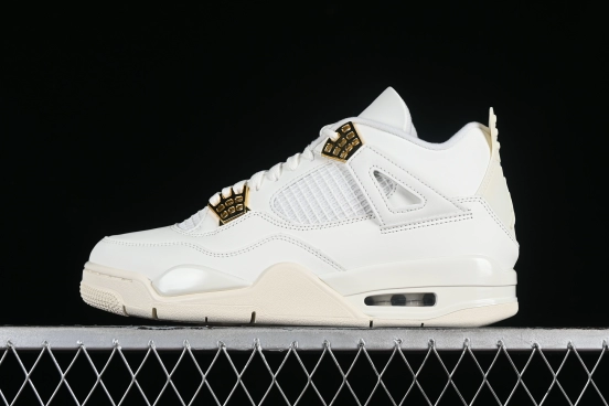 Nike Air Jordan 4 Retro Metallic Gold Basketball Shoes - AQ9129-170