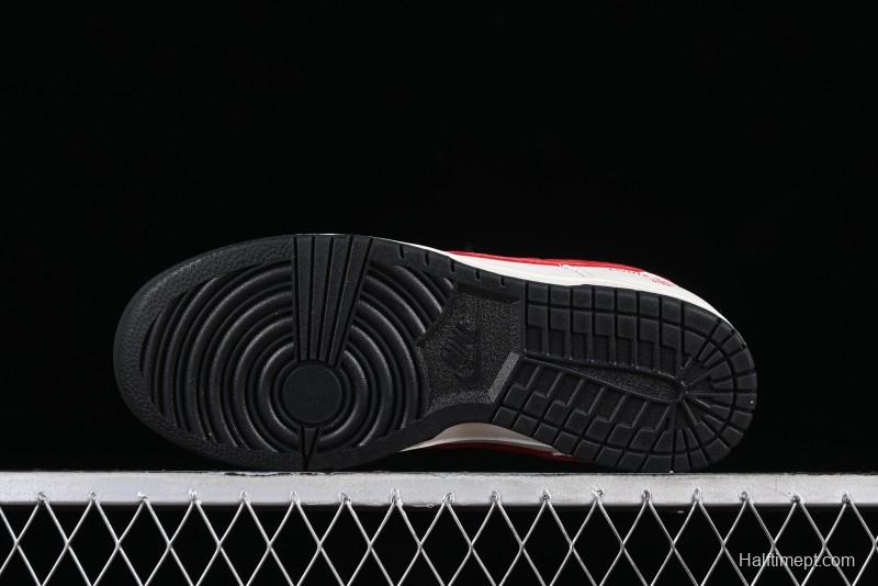 Nike SB Dunk Low LV Collaboration - Beige Black Red Glow in the Dark Anniversary High-End Custom Low-Top Casual Skate Shoes - JH8035-931