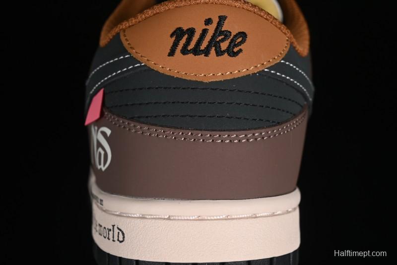 Nike SB Dunk Low Casual Skateboarding Shoes in Black/Brown - MU0232-370