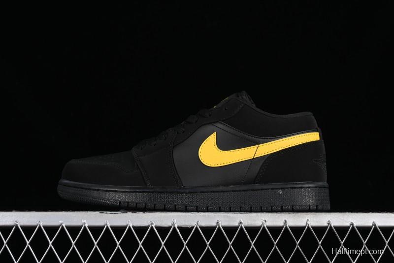 Nike Air Jordan 1 Low AJ1 Black Gold Hook Casual Sneakers - 553558-071