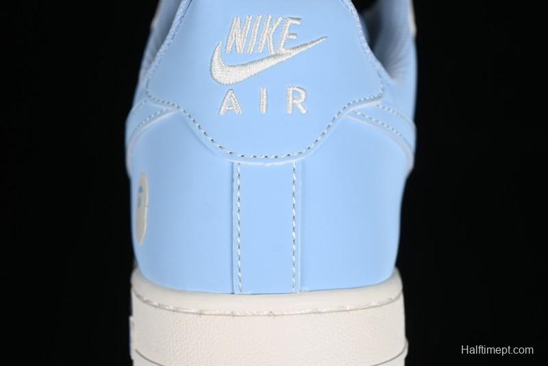 Nike Air Force 1 '07 Low Bape Collaboration - Light Grey Blue Casual Sneakers BB9599-204