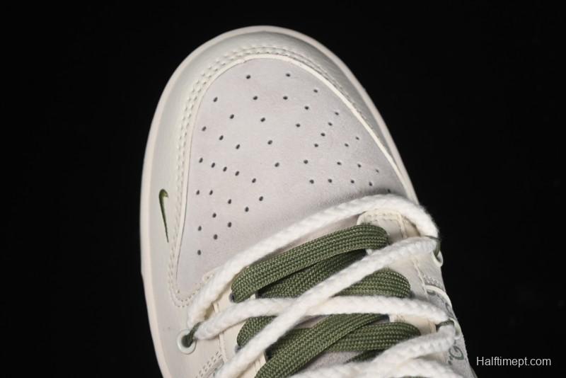 Nike SB Dunk Low Gucci Collaboration - Beige Green Floral Anniversary High-End Custom Low-Top Casual Skate Shoes - XX2025-918