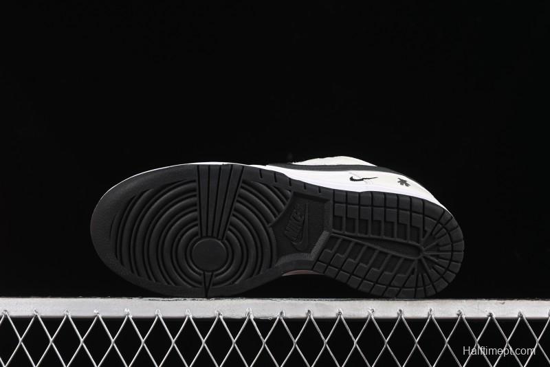 Nike SB Dunk Low Violent Bear Collaboration - Woven Black Swoosh Anniversary Custom Low-Top Casual Skate Shoes - KK1888-005