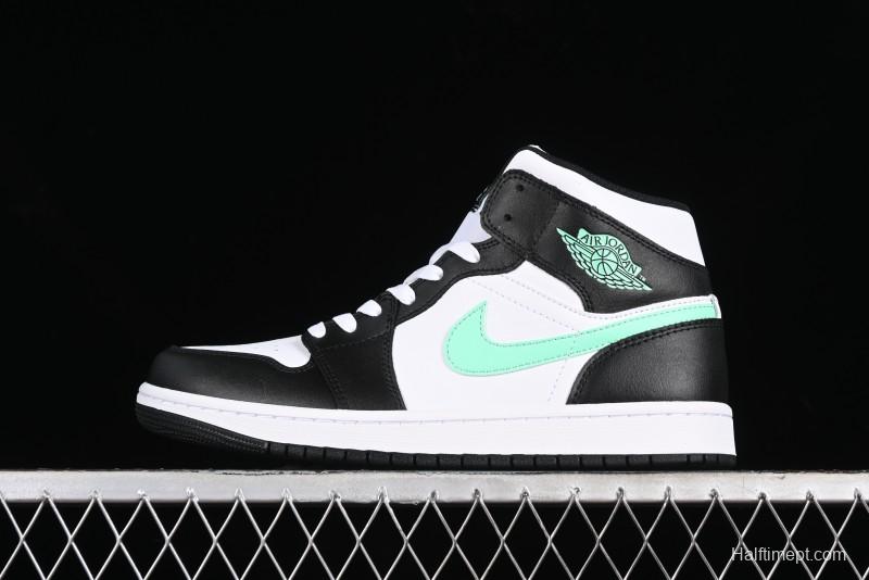 Nike Air Jordan 1 Mid AJ1 White Black Green Culture Casual Sneakers - DQ8426-103