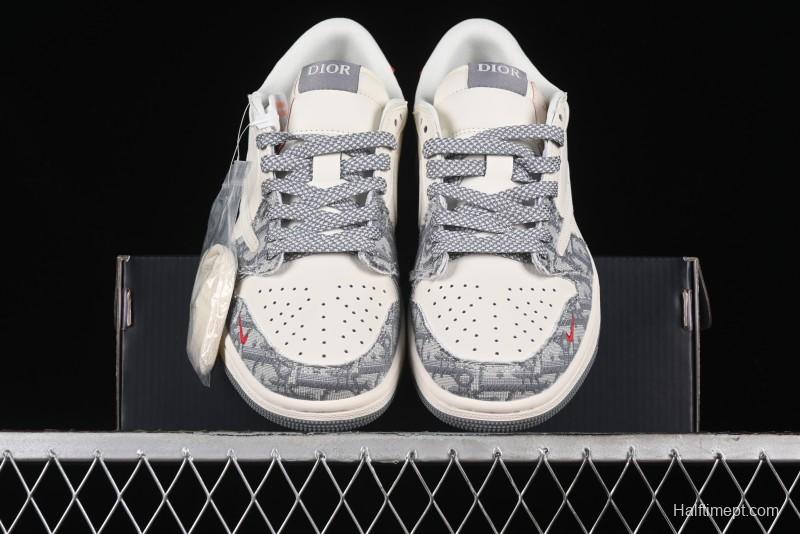 Nike Travis Scott x Fragment Design x Air Jordan 1 Low OG SP AJ1 Low Top Casual Sneakers - XY2688-113