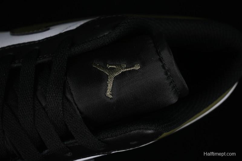 Nike Air Jordan 1 Low "Medium Olive" Retro Casual Sneakers - 553558-092