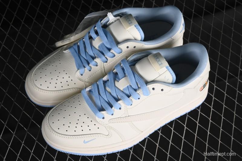 Nike Travis Scott x Fragment Design x Air Jordan 1 Low OG SP AJ1 Low Top Casual Sneakers - DM6688-608