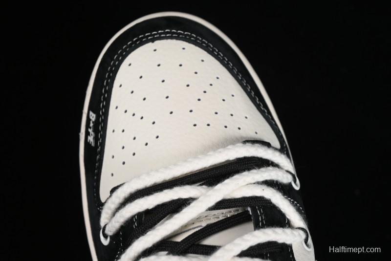 Nike SB Dunk Low BAPE Collaboration Strap Black Hook Anniversary Custom Low-Top Casual Sneakers - SJ2068-269