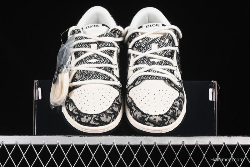 Nike SB Dunk Low Dior Collaboration Anniversary High-End Custom Low-Top Casual Sneakers - SJ2068-286