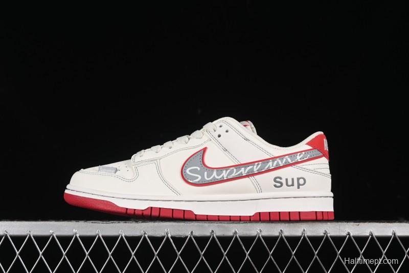 Nike SB Dunk Low SUP Collaboration - Signature Grey Check Anniversary High-End Custom Low-Top Casual Skate Shoes DJ2024-030