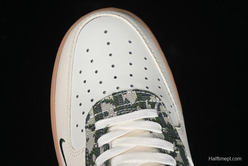 Nike Air Force 1 '07 Low Dior Collaboration - Beige Green Swoosh Low-Top Casual Sneakers - KK1988-010