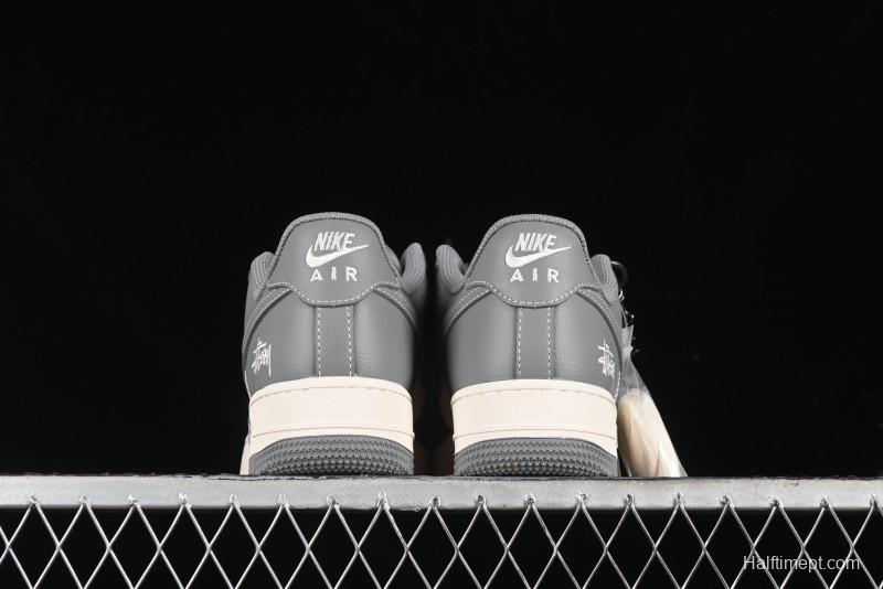 Nike Air Force 1 '07 Low Stussy Collaboration - Premium Gray Low-Top Casual Sneakers - BB5353-512