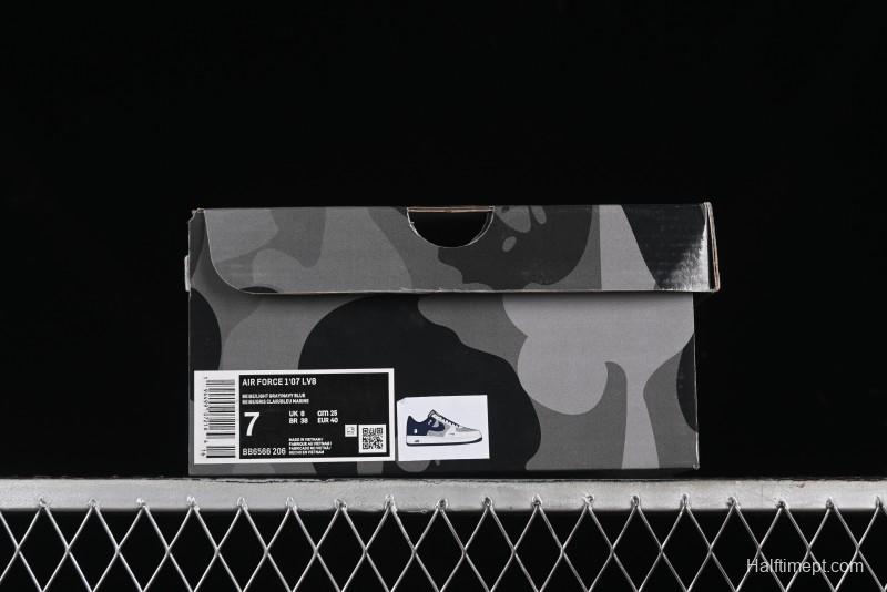 Nike Air Force 1 '07 Low Bape Collaboration - Deep Blue Grey Low-Top Casual Sneakers BB6566-206