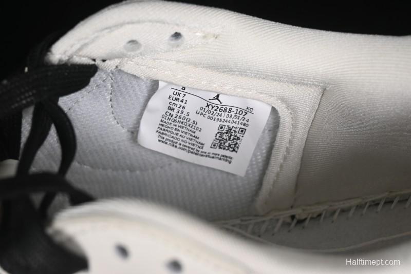 Nike Travis Scott x Fragment Design x Air Jordan 1 Low OG SP AJ1 Bape Collaboration - Jungle Green Low Top Casual Sneakers - XY2688-107