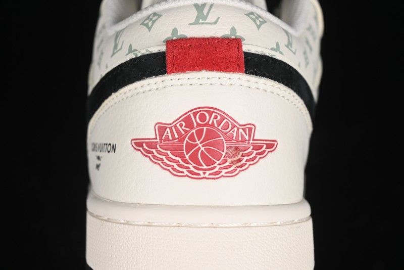 Nike Air Jordan 1 Low AJ1 LV Collaboration - Printed Dark Blue Swoosh High-End Custom Retro Basketball Shoes - WG8850-009