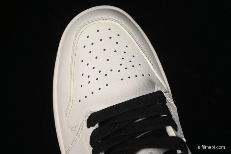 Nike Air Jordan 1 Low AJ1 LV Collaboration - Printed Dark Blue Swoosh High-End Custom Retro Basketball Shoes - WG8850-009