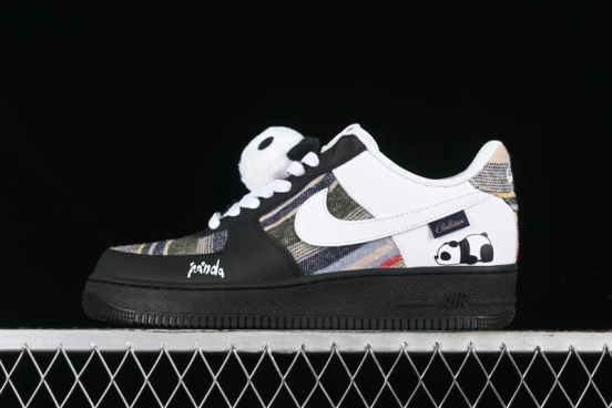 Nike Air Force 1 '07 Low Casual Sneakers with Lazy Panda Design - CW1188-768