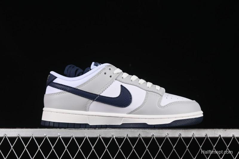 Nike Dunk Low SB Casual Sneakers in Photon Dust and White with Obsidian Accents - HF4299-001