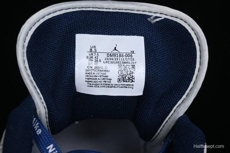 Nike Air Jordan 1 Low Stussy Collaboration - Premium Custom Retro Basketball Shoes with Blue-Grey Accents - DM9188-006