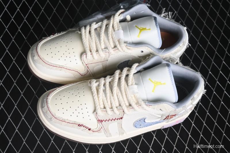 Nike Air Jordan 1 Low AJ1 Panda Prank Qixi Themed Retro Basketball Shoes with Special Graffiti Design - FZ5046-041