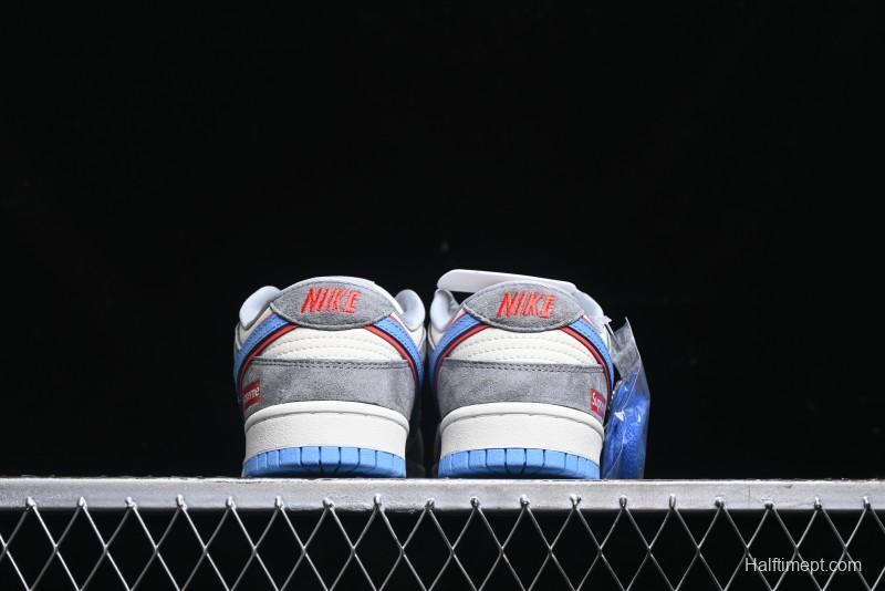 Nike SB Dunk Low Supreme Collaboration Anniversary Custom Low-Top Casual Skate Shoes - KK1333-010