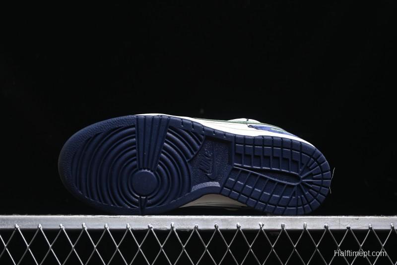 Nike SB Dunk Low Supreme Collaboration - Double Force Blue Lace-Up Anniversary High-End Custom Low-Top Casual Skate Shoes - XS1186-101