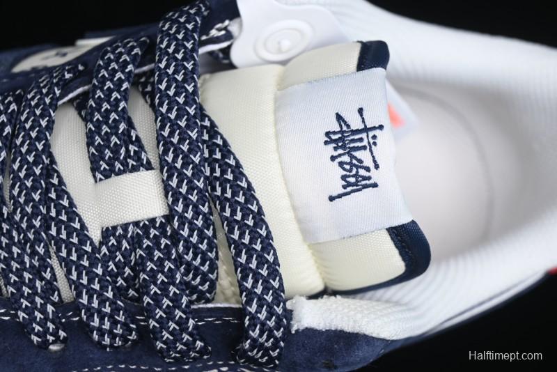 Nike Air Force 1 '07 Low Stussy Collaboration - Navy Red Print Casual Sneakers - XZ6188-350