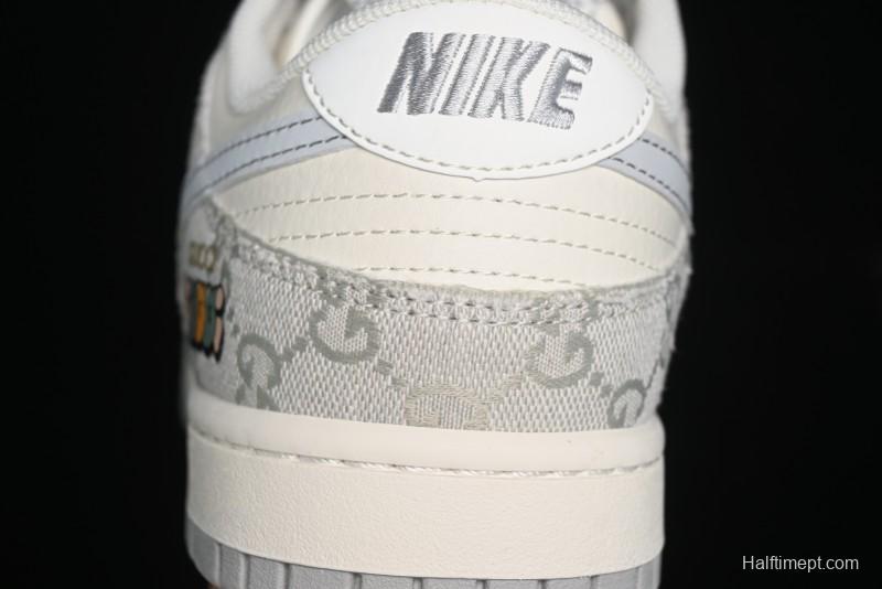 Nike SB Dunk Low Gucci Collaboration - Smoke Grey Sole Anniversary High-End Custom Low-Top Casual Skate Shoes - XX2025-802