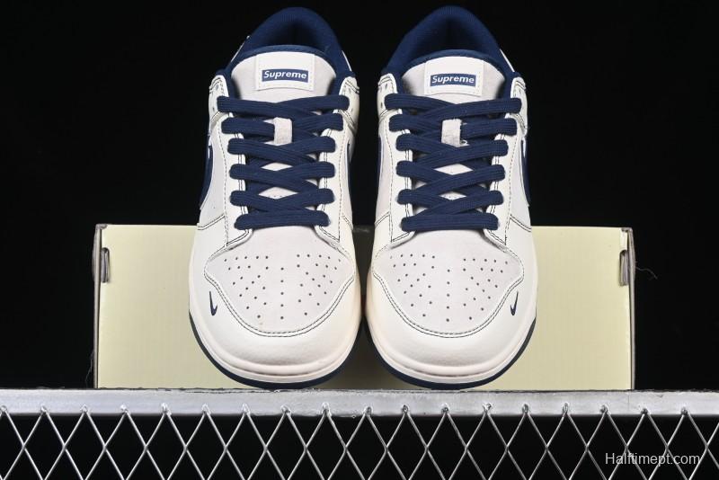 Nike SB Dunk Low Supreme Collaboration - Light Blue Double Swoosh Anniversary Custom Low-Top Casual Skate Shoes - XX3168-301