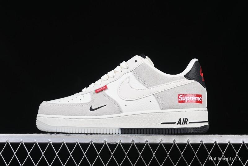 Nike Air Force 1 '07 Low Supreme Collaboration - Beige Grey Woven Label Casual Sneakers - CH6336-517
