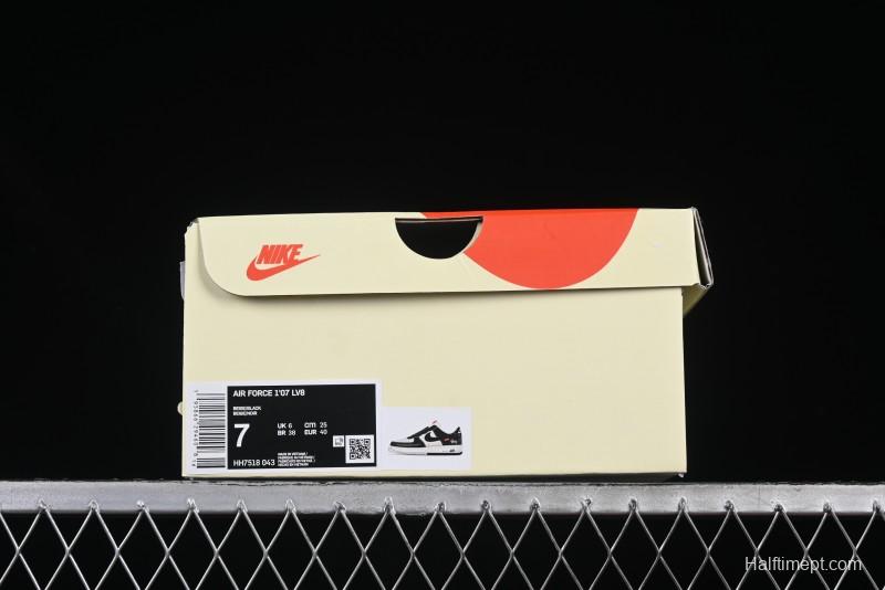 Nike Air Force 1 '07 Low Stussy Supreme Collaboration Dual-Tone Black Red Logo Low-Top Casual Sneakers - HH7518-043