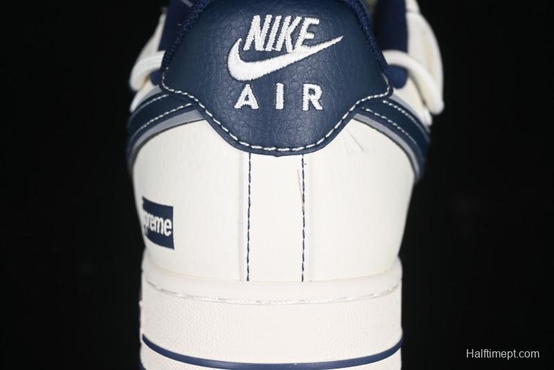 Nike Air Force 1 '07 Low Supreme Collaboration Beige Blue Low-Top Casual Sneakers - DM6688-018
