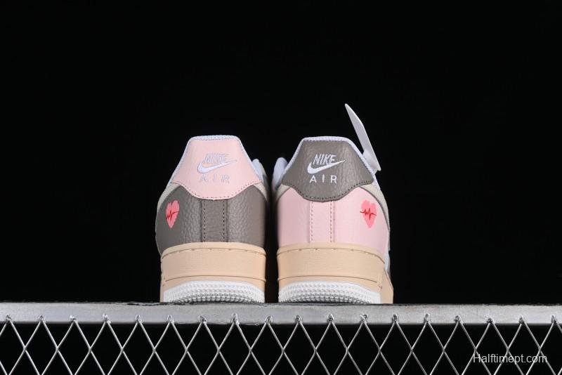 Nike Air Force 1 '07 Low Valentine's Day Limited Edition EKG Heartbeat Double Heart Design Casual Sneakers - TY0301-222