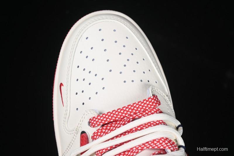 Nike Travis Scott x Fragment Design x Air Jordan 1 Low OG SP AJ1 Retro Sneakers with Reverse Swoosh - SJ0086-138