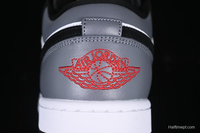 Nike Air Jordan 1 Low AJ1 Grey White Black Swoosh Casual Sneakers - HF3148-106