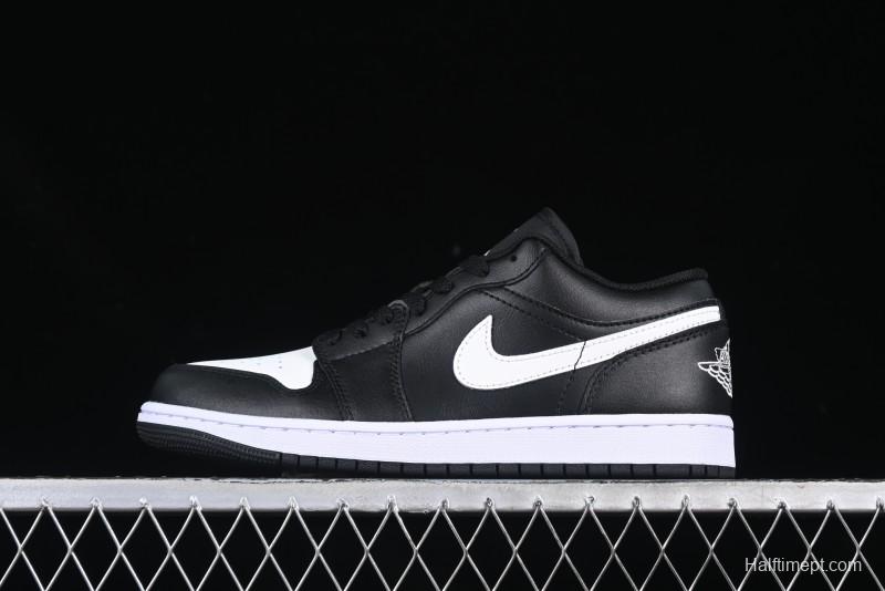 Nike Air Jordan 1 Low Retro Basketball Shoes in Black and White - 553558-043