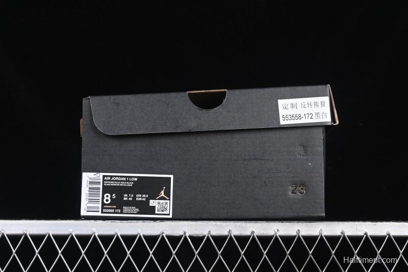 Nike Air Jordan 1 Low AJ1 Reverse Panda Low-Top Lifestyle Basketball Shoes - 553560-172