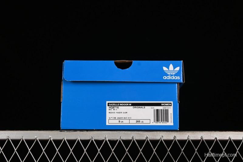 Adidas Originals Gazelle Indoor Retro Casual Sneakers with Slip-Resistant and Durable Low-Top Design - HQ8716