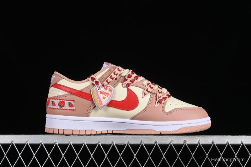 Nike Dunk Low SB Christmas Gift Strawberry Cake Casual Sneakers with Dual Laces - DD1503-118