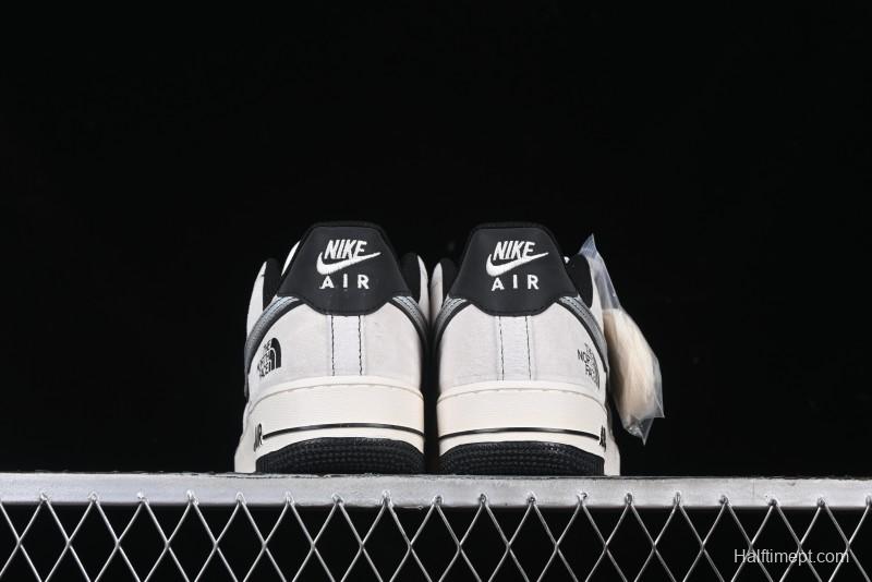Nike Air Force 1'07 Low The North Face Collaboration - Grey Black Reflective Swoosh Casual Sneakers - DM6688-007