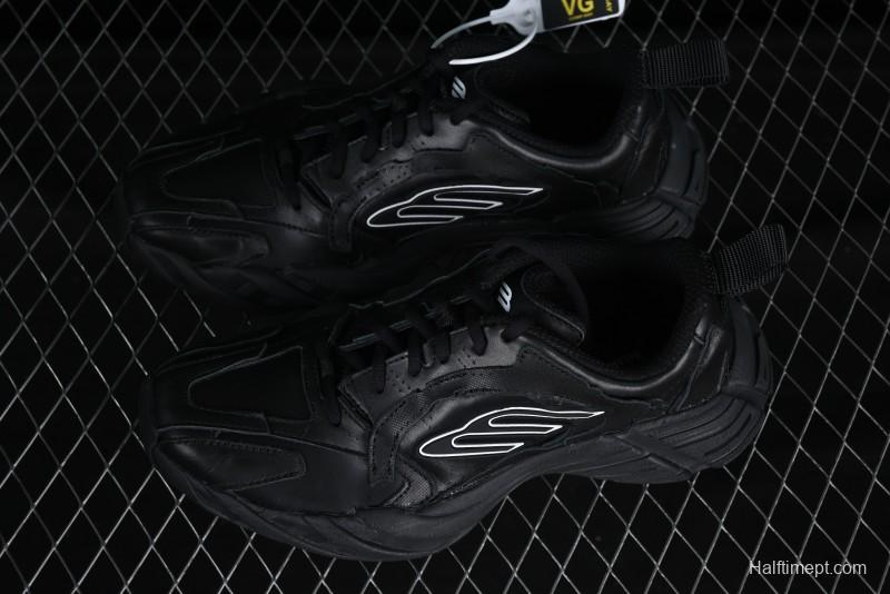 Balenciaga Monday Leather Round Toe Lace-Up Low-Top Casual Shoes - WDTSC1000