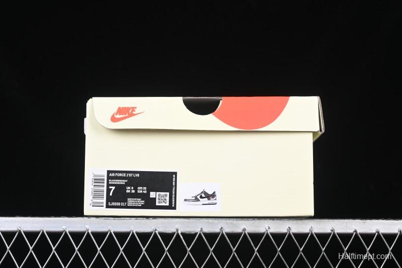 Nike Air Force 1 '07 Low Stussy Collaboration Black Grey Outsole Low-Top Casual Sneakers - SJ6698-017