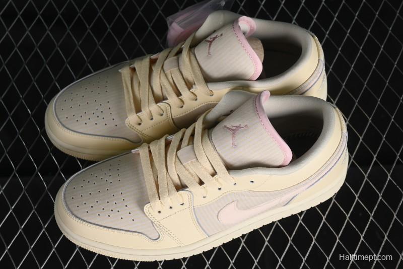 Nike Air Jordan 1 Low AJ1 Khaki Pink Low-Top Lifestyle Basketball Shoes - FQ1925-100