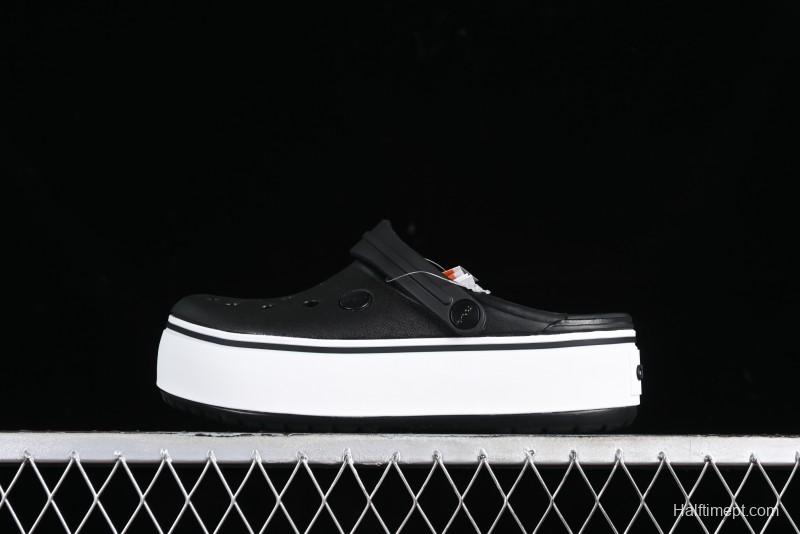 Crocs Crocband Platform Rainbow Comfortable Thick-Soled Clogs - B.D4