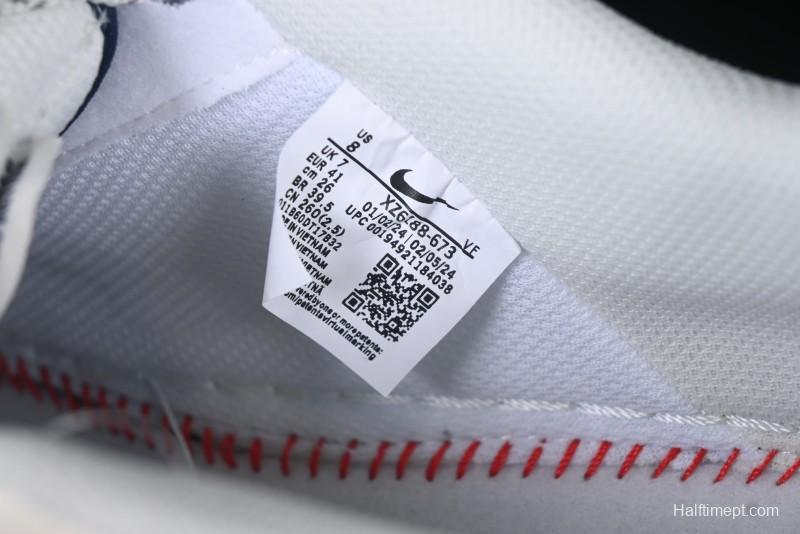 Nike Air Force 1 '07 Low Stussy Collaboration Dark Blue Suede White Swoosh Low-Top Casual Sneakers - XZ6188-673