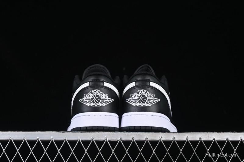 Nike Air Jordan 1 Low Retro Basketball Shoes in Black and White - 553558-043