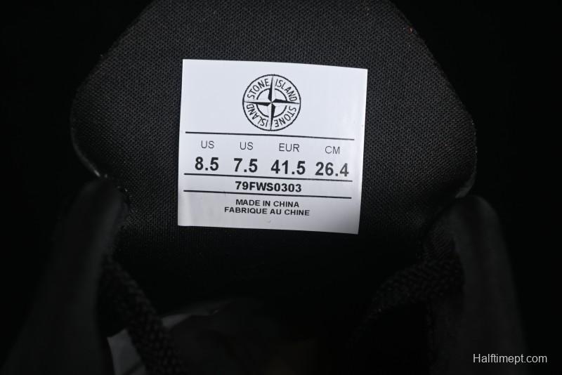 Stone Island Grime Panelled Low-Top Lifestyle Sneakers in Dark Brown - 79FWS0303