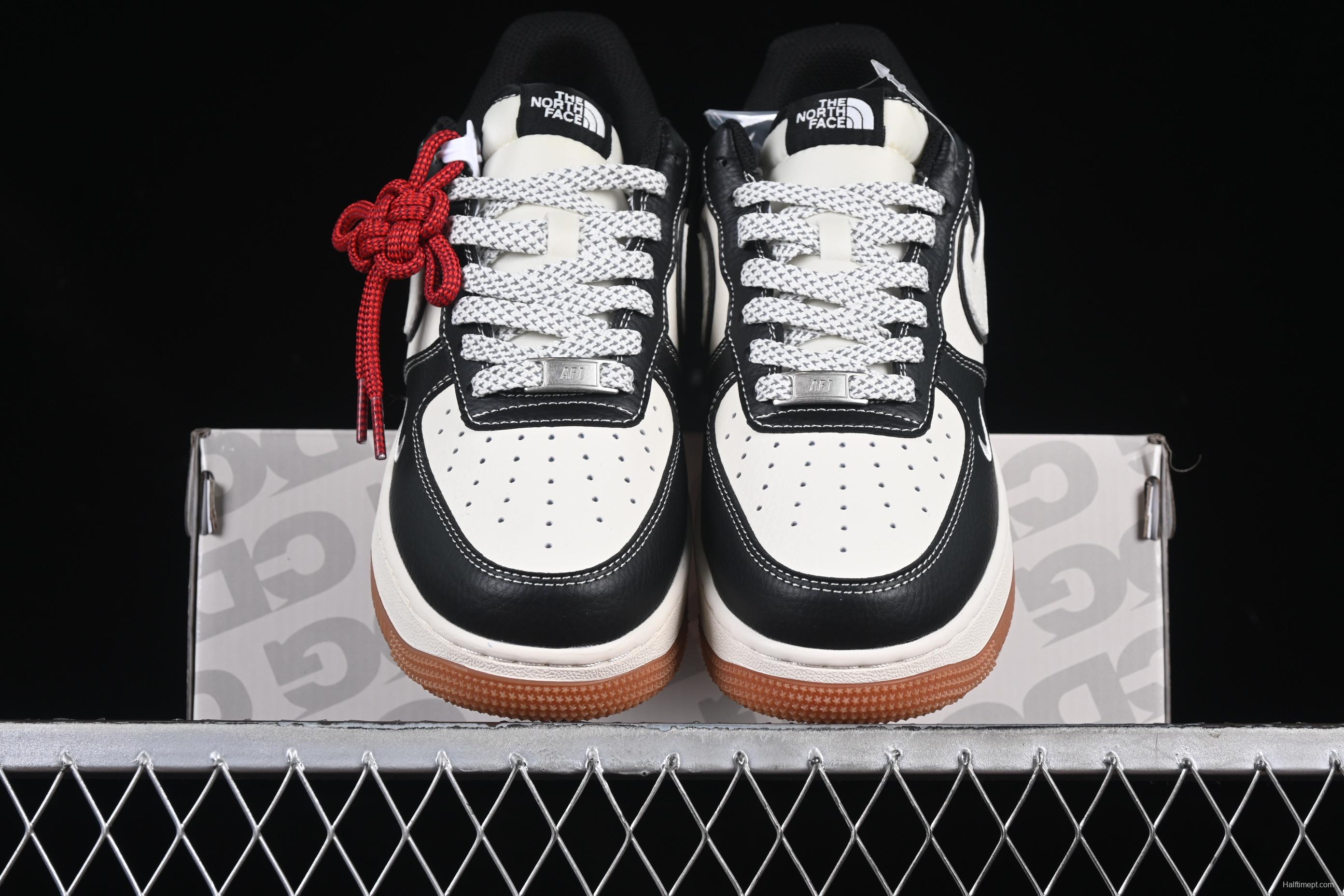 Nike Air Force 1'07 Low The North Face Collaboration Black Lychee Pattern Gum Sole Casual Sneakers - XZ6188-114